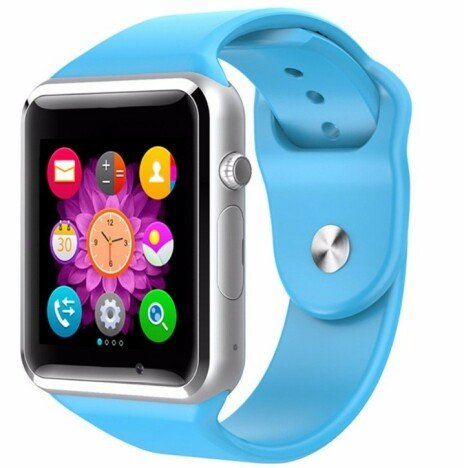 Smartwatch cu Telefon iUni A100i, BT, LCD 1.54 Inch, Camera, Albastru + Card MicroSD 4GB Cadou