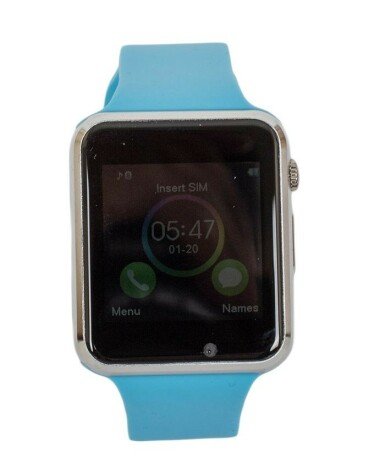 Smartwatch cu Telefon iUni A100i, BT, LCD 1.54 Inch, Camera, Albastru + Card MicroSD 4GB Cadou