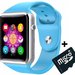 Smartwatch cu Telefon iUni A100i, BT, LCD 1.54 Inch, Camera, Albastru + Card MicroSD 4GB Cadou